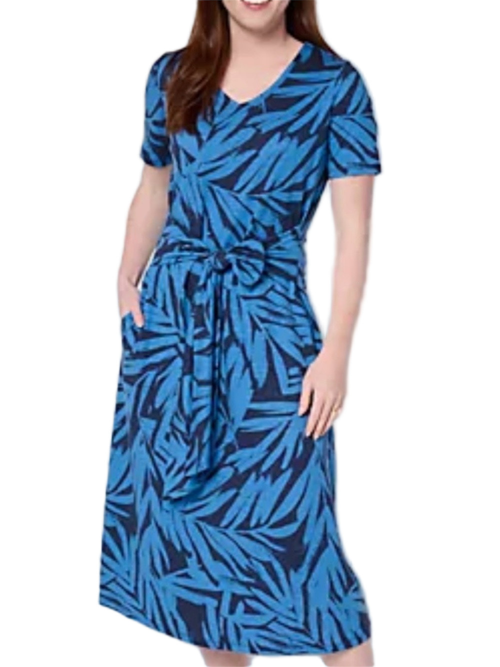 286. NWOT WOMENS DENIM + COMPANY XLP DETAIL DRESS